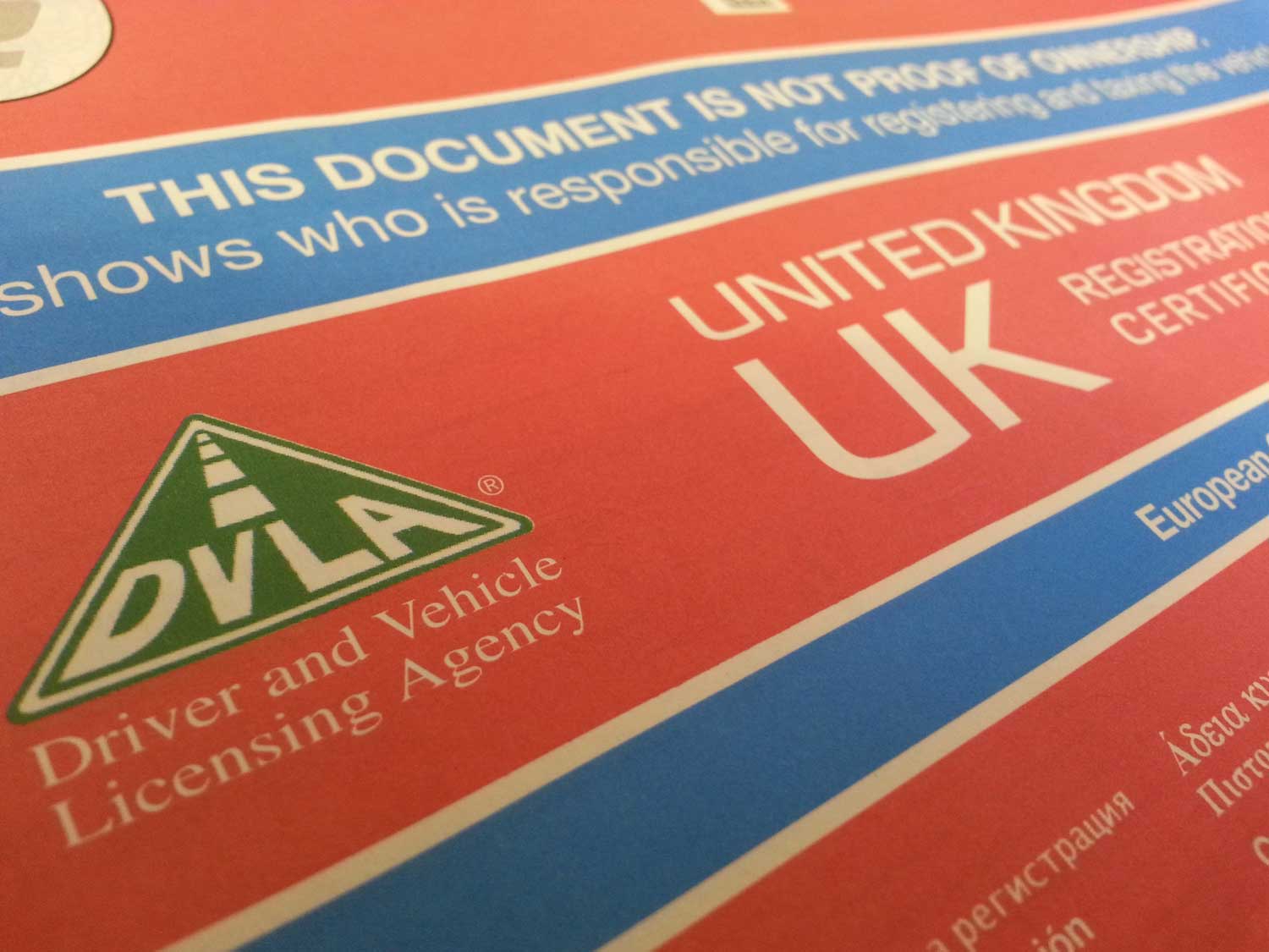 DVLA logbook