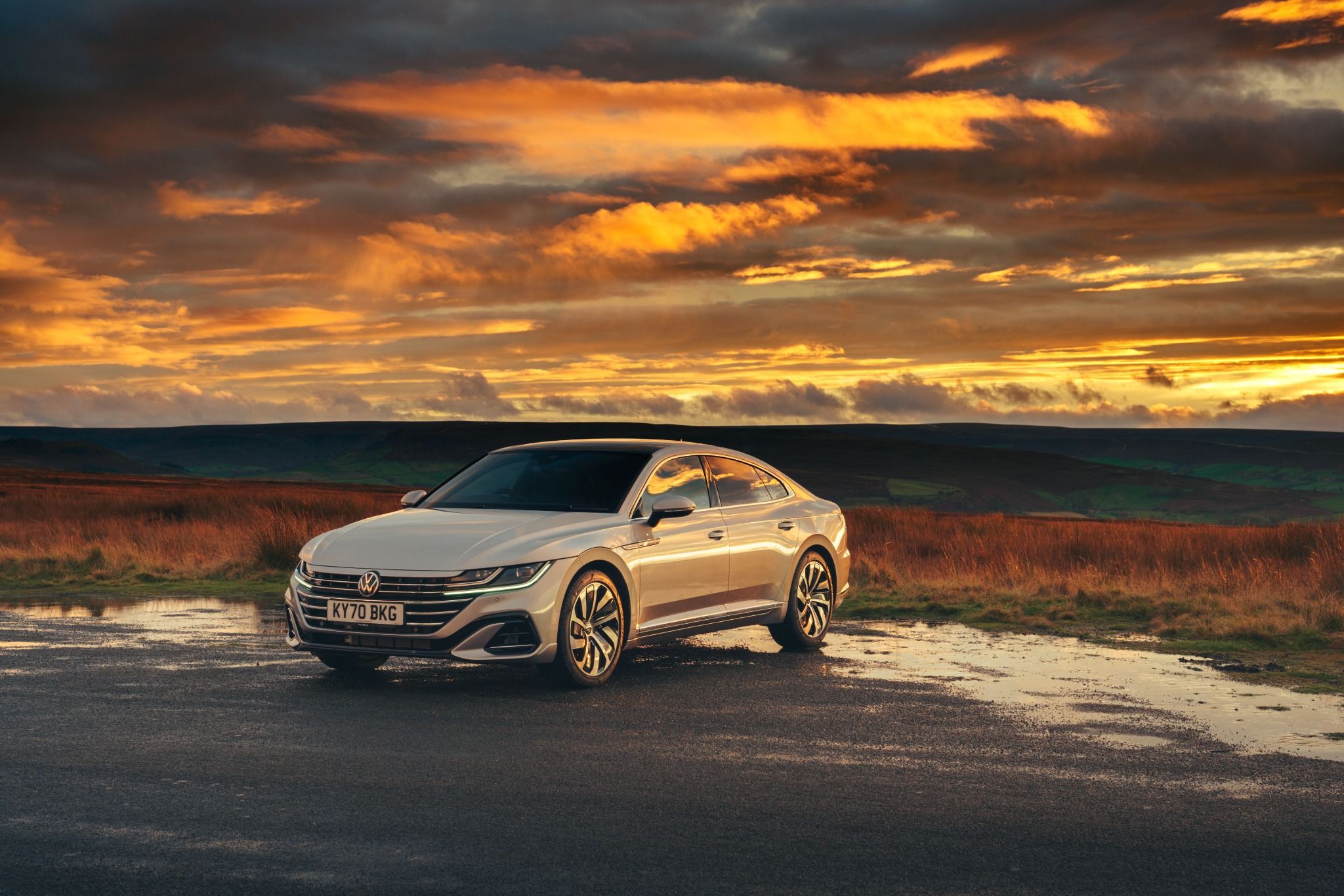 Volkswagen Arteon with the sunset